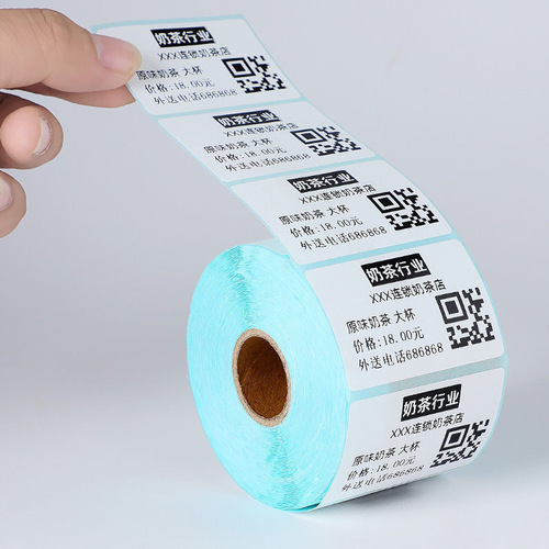 Three-proof thermal paper 40x80 self-adhesive thermal label paper clothing tag QR code barcode printing paper sticker