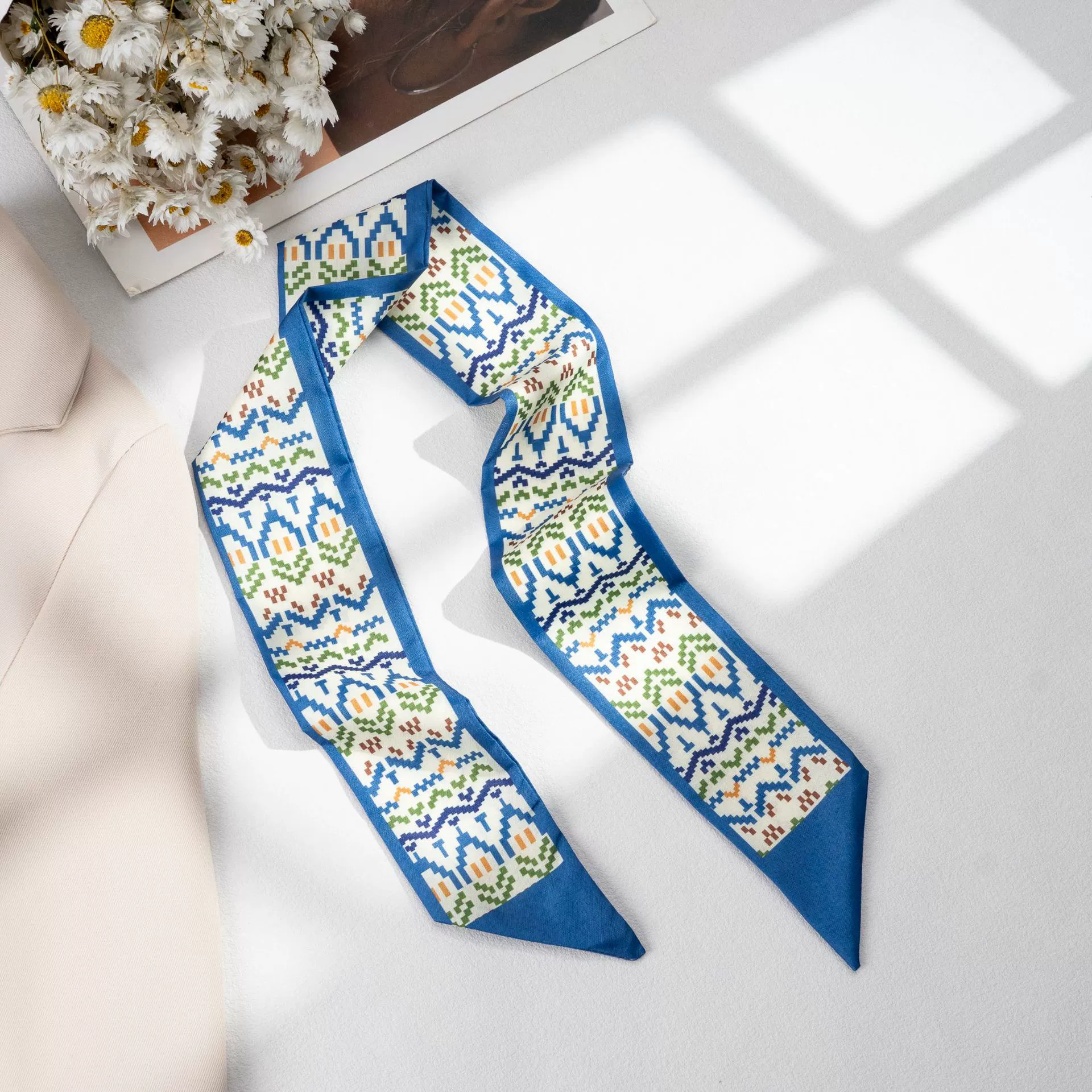 Silk Scarf Hairband (Suhang) long streamer 89×3.8 cm, lightweight gift box option