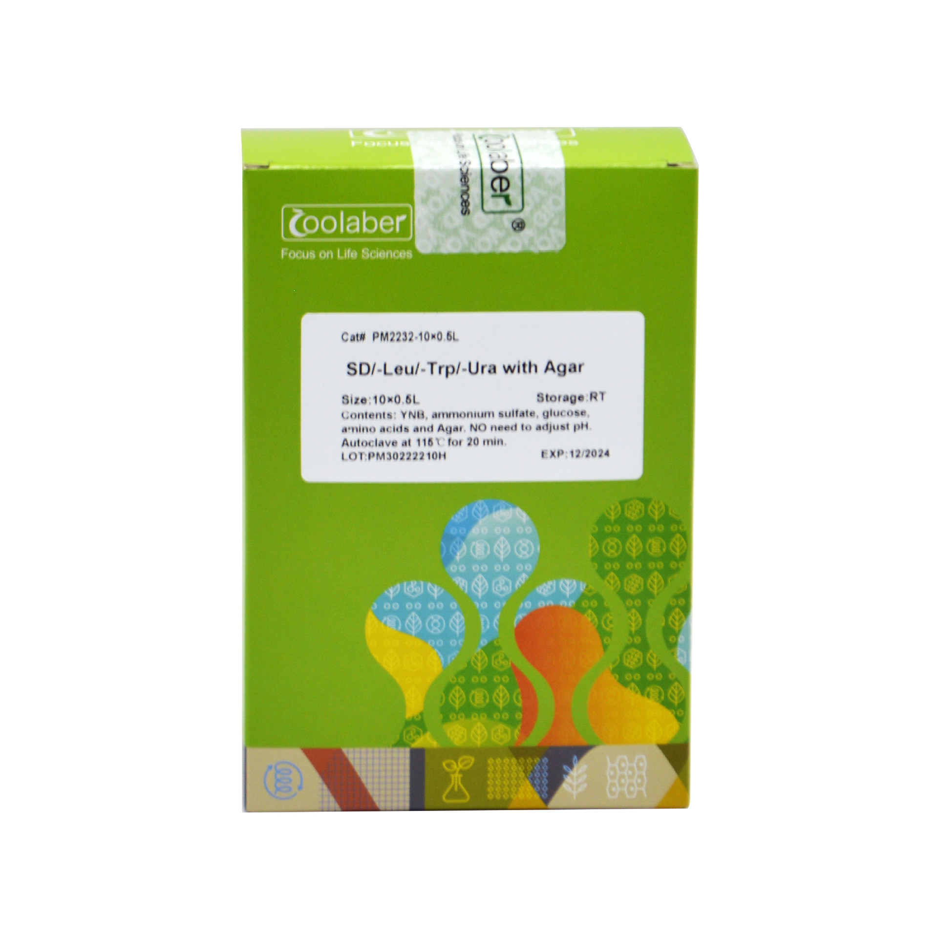 科研用 SD/-Leu/-Trp/-Ura with Agar 酵母选择营养缺陷培养基