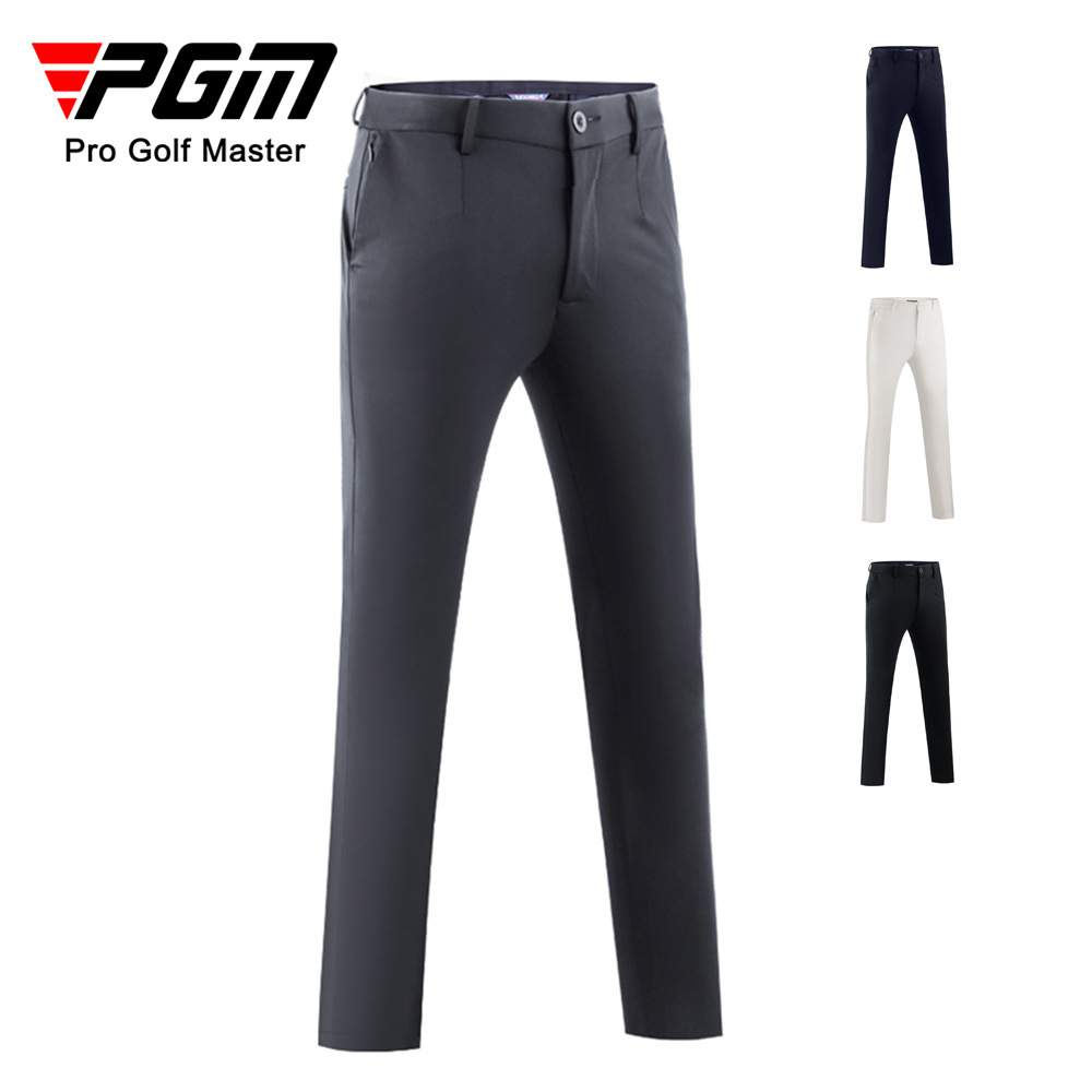 Quần golf nam dài PGM co giãn cao mùa xuân hè — KUZ066 màu xám, KUZ066 màu xanh hải quân, KUZ066 màu đen, KUZ066 màu trắng