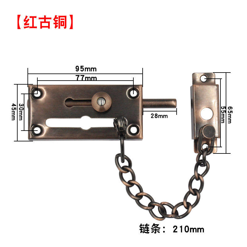 Sukook acero inoxidable anti-robo de la cadena de protección de la cerradura de la puerta del perno de acero inoxidable antirrobo hebilla de doble propósito cerradura de la puerta con la cadena