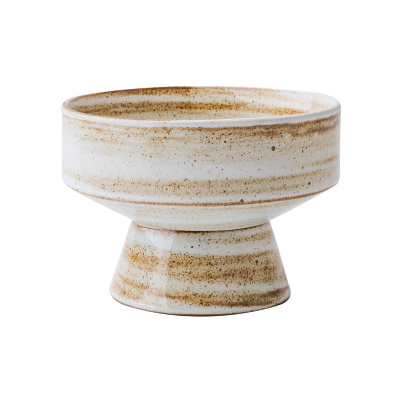 Platos de cerámica gruesa con patrón de cepillo alto, platos de platos característicos, platos de frutas de forma extraña retrógrada, exportaciones transfronterizas