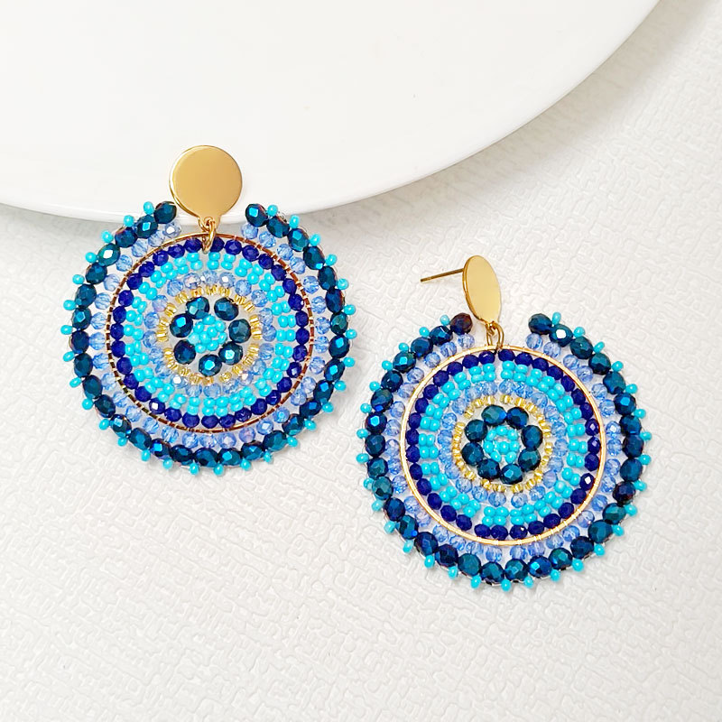 304 Stainless Steel Ear Needle Material Drop Earrings Classification 1 Pair Quantity 1 Pair Ethnic Style Bohemian Classic Style Geometric Glass Drop Earrings