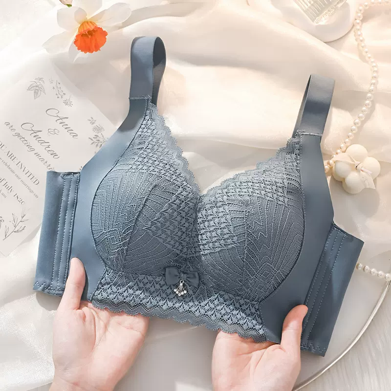 调整型内衣女小胸中厚聚拢收副乳上托防下垂蕾丝性感无钢圈文胸罩