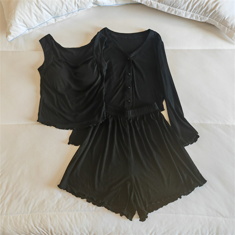 8320.3#검은색 조끼 + 반바지 + 재킷 [고정 가슴 패드]