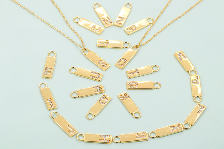 Necklace Classification Wholesale Fashion Rectangle Letter Pendent Copper Necklace Nihaojewelry