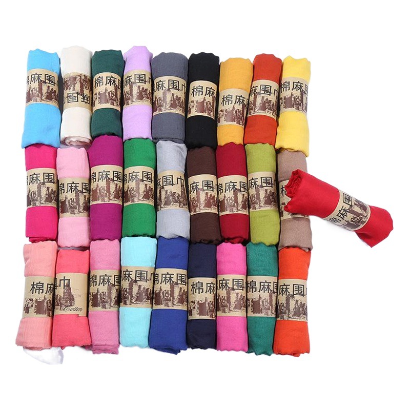 Factory direct ladies silk scarf fashion cotton scarf solid color Air Conditioning office multifunctional warm shawl