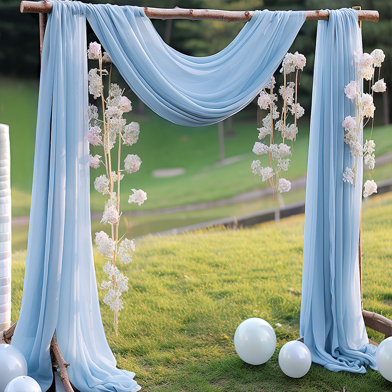 アーチ結婚式ガーゼしわ防止チュール生地写真小道具屋外芝生結婚式レイアウトインクロスボーダーカーテン|undefined