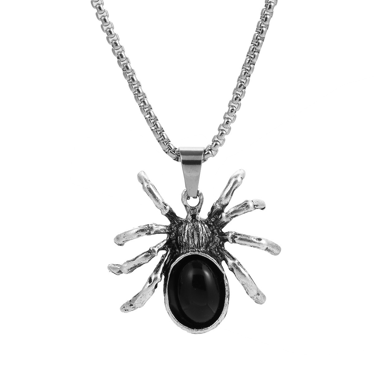Collana lunga da uomo con personalità da coppia, ragno scuro, stile hip hop, stile street_voghion.com