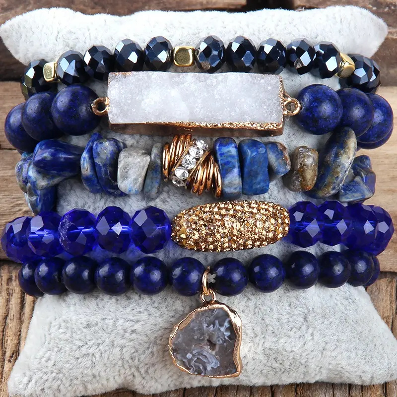 113g Weight Natural Stone Pendant Material Bracelets Classification Natural Stone Chain Material Beaded Chain Chain Type 1 Piece Quantity Holiday, Tea Party Occasion natural stone Material Geometric Pattern Women's Gender Vacation Style Vacation Geometric Natural Stone Beaded Chain Bracelets In Bulk 25