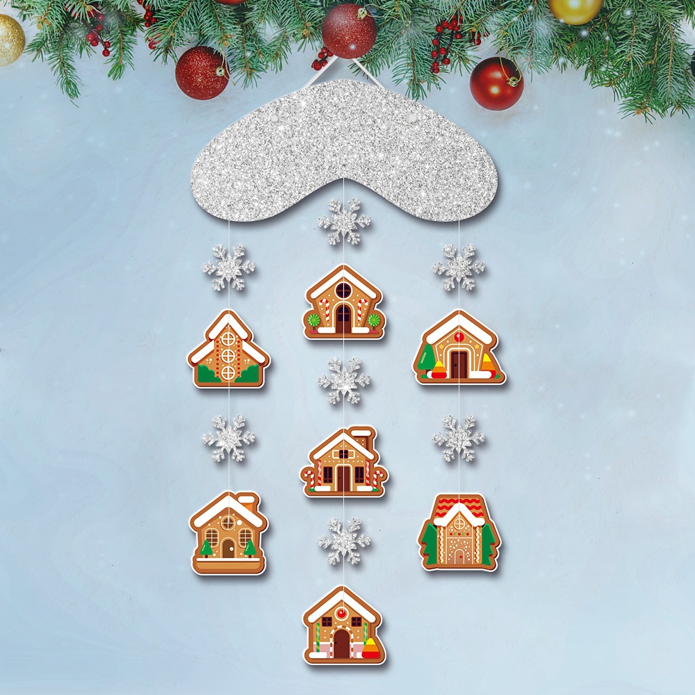Nuevo estilo transfronterizo de decoración de fiesta de Navidad colgante invierno copo de nieve hombre de pan de jengibre colgante frente a la casa colgante