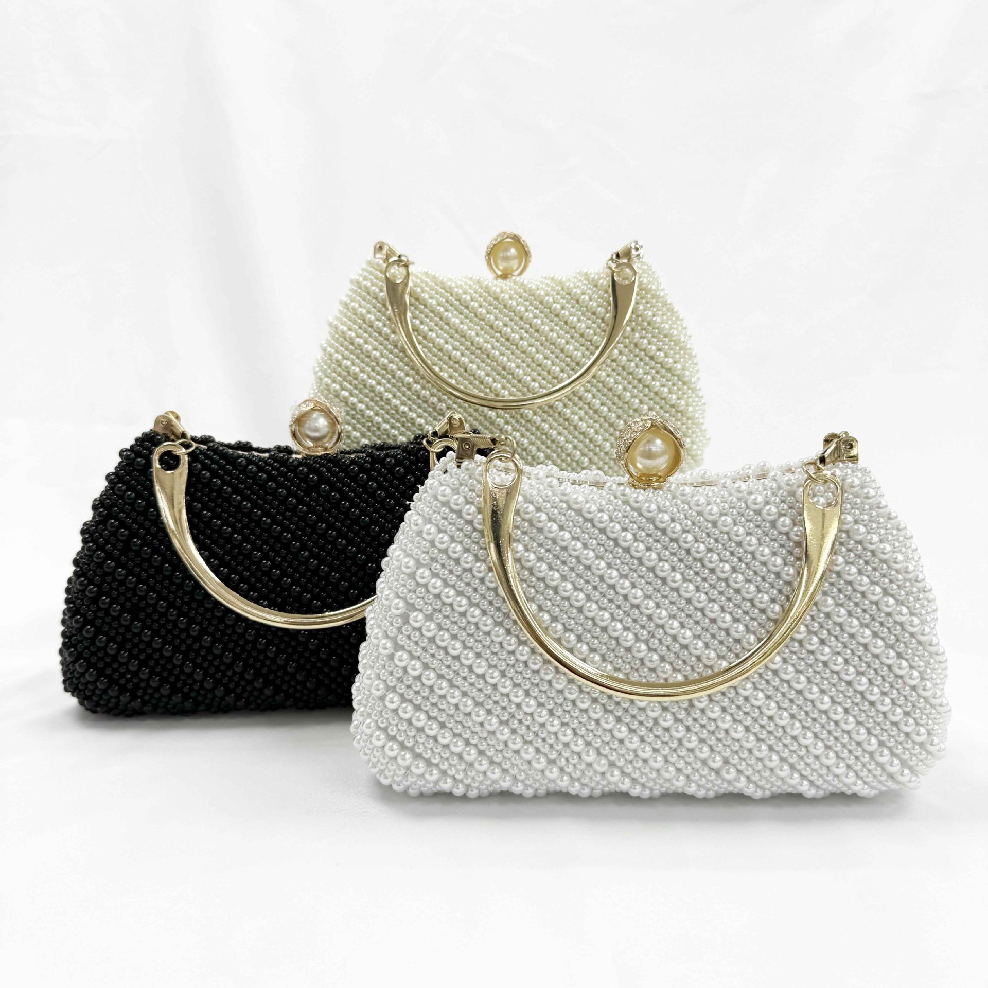 New Fashion Handmade Beaded Women's Handbag Pearl To Match Cheongsam Dress Crossbody Evening Bag_voghion.com