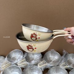 米诺家韩式304不锈钢调料碗带手柄米酒碗家用防摔辅食碗小吃碗