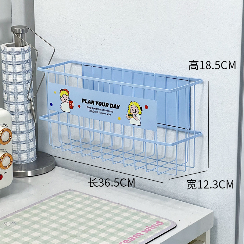 Lazy School 高品質冷蔵庫磁気収納ラック壁掛け強力収納バスケットプラスチックラップキッチンペーパー収納バスケット|undefined