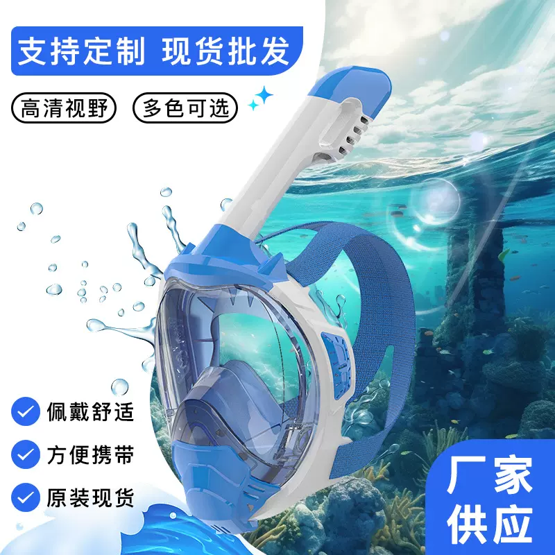 跨境专用浮潜面罩干式成人儿童潜水面罩浮潜套装泳镜硅胶潜水面具