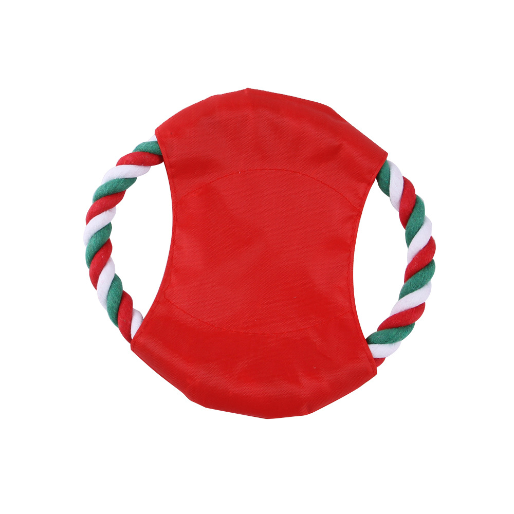 Color Block Pattern Christmas Cotton Rope Christmas Color Block Pet Toys 1 Piece