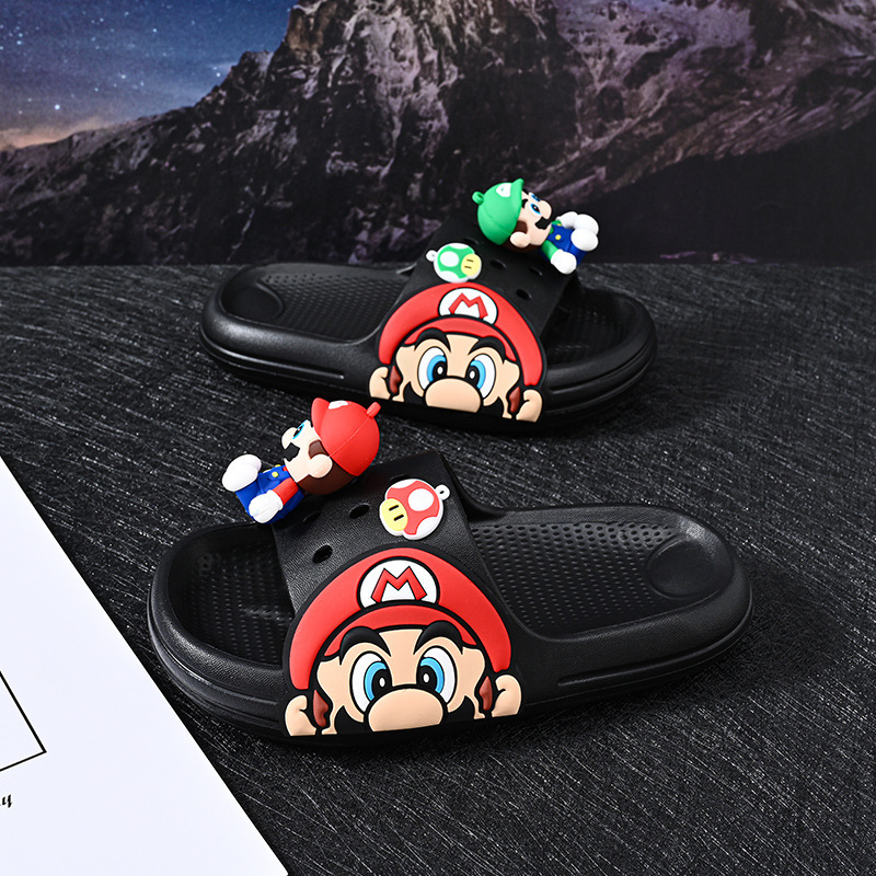 Boys' Slippers Children's Sandals and Slippers Boys Cartoon Baby Kids Middle and Big Children's Soft Bottom Non-Slip Mario Slides Boys' Slippers Children's Sandals and Slippers Boys Cartoon Baby Kids Middle and Big Children's Soft Bottom Non-Slip Mario Slides