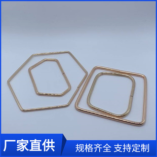 Manufacturers wholesale metal hexagon hand pull high quality hanging plated polygon handle luggage trapezoid carry ring