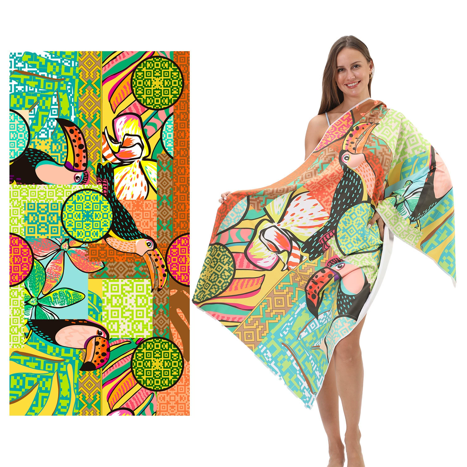 Quick dry double-sided beach cartoon cute bath towel, (Physicals), Amazon