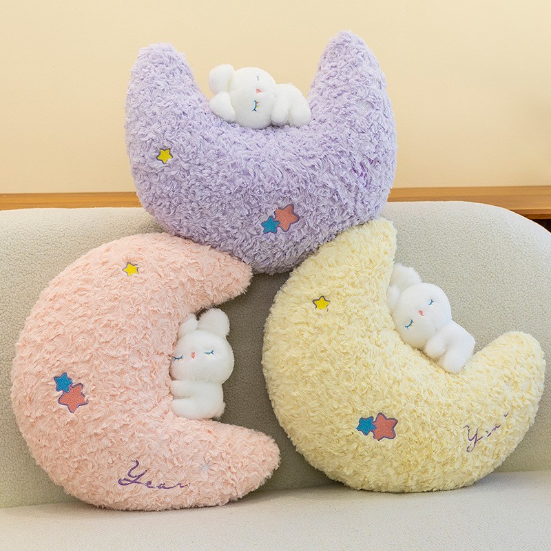 New Star Creative Pillow for Girls Sleeping Moon Plush Cushion on…
