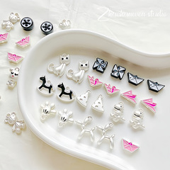 可愛甜酷啞銀小熊氣球狗m豆散珠子合金DIY飾品配件手鍊項鍊隔珠