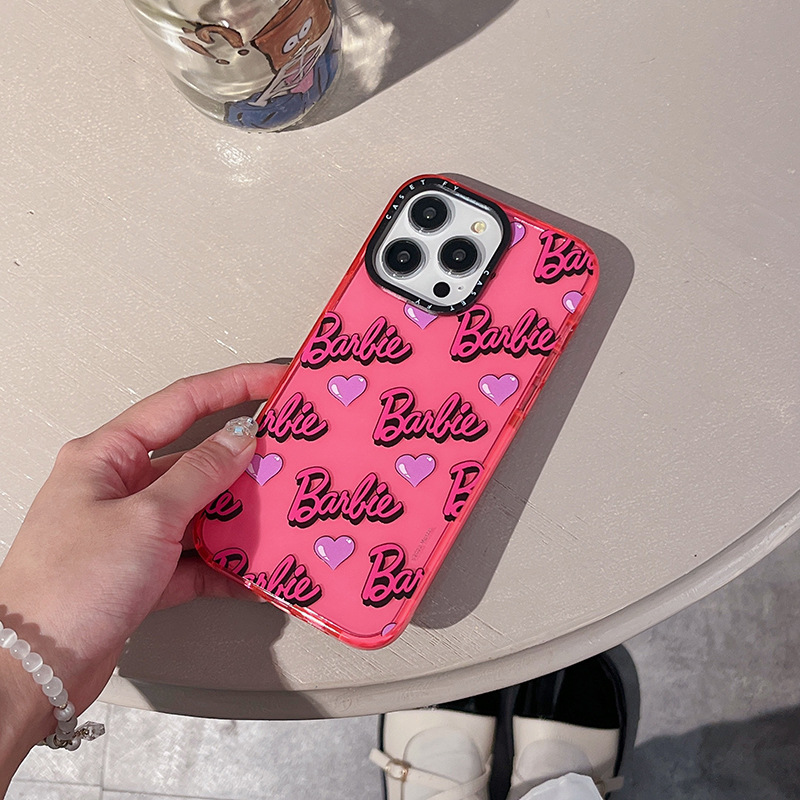 For iPhone 13 14 ProMax Barbie Phone Case Silicone Protective