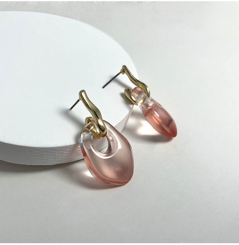 1 Pair Simple Style Classic Style Printing Polishing Resin Drop Earrings display picture 4