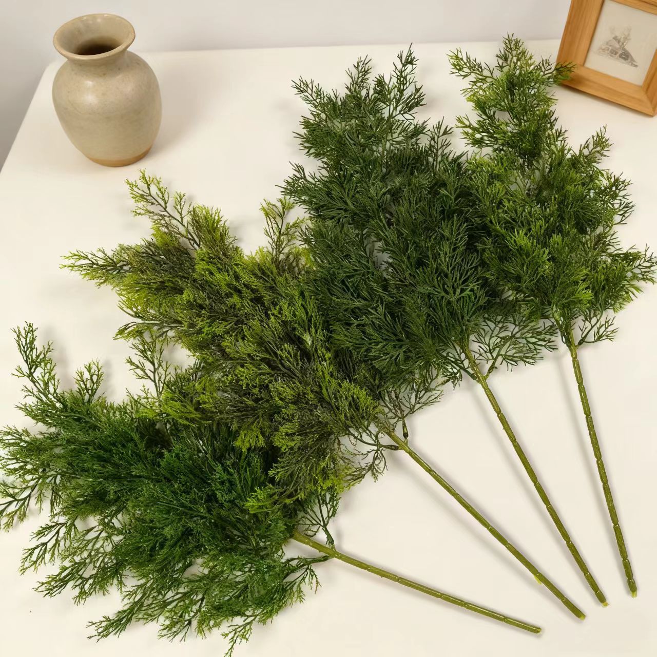 仿真松柏叶柏树叶子单支假柏树枝龙柏扁柏塔型柏树叶子人造树装叶