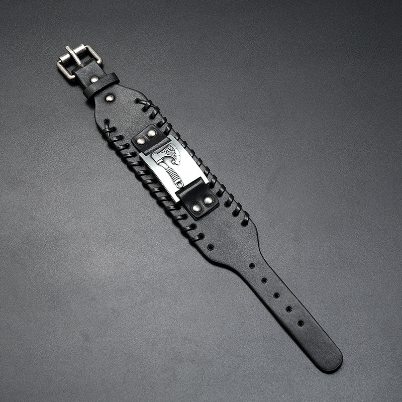 fashion Viking axe leather weaving bracelet