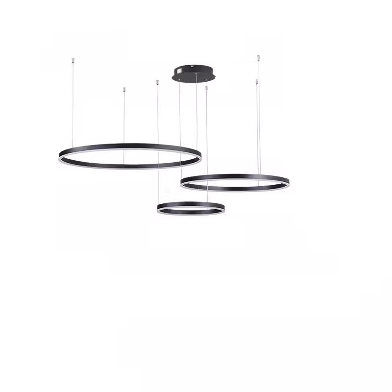 Luxury Chandelier for Duplex Villa, High-Ceiling Living Room, Modern Minimalist Chandelier, Hollow Ring Staircase Light