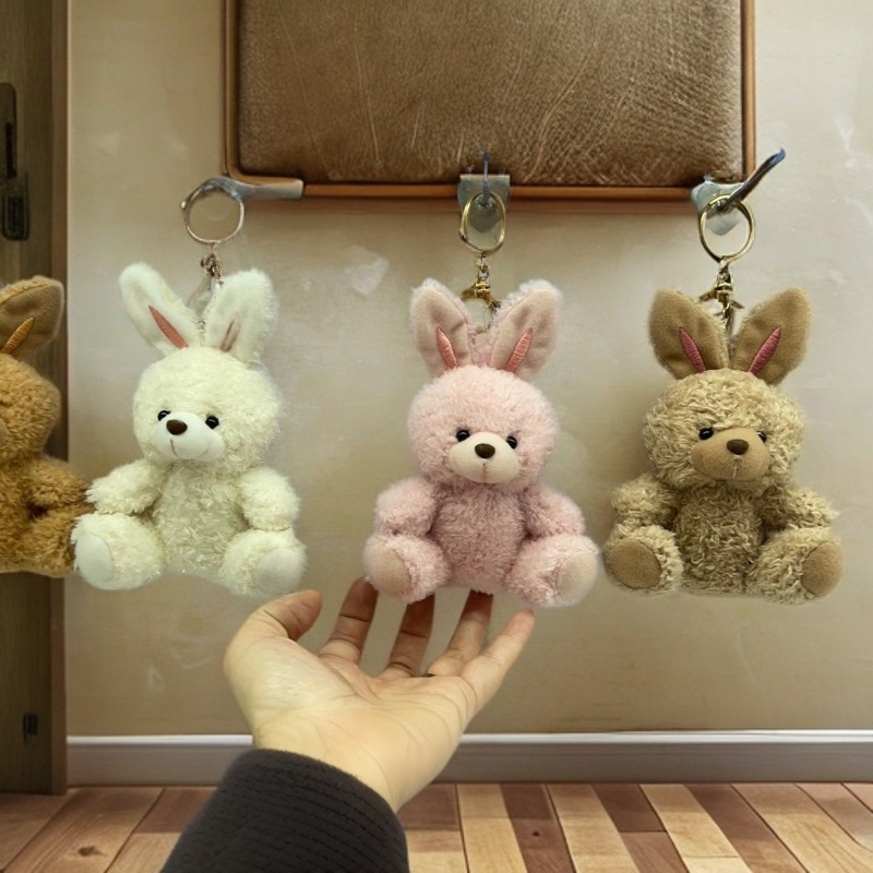 Peluche de oso y panda, muñeco suave con llavero colgante