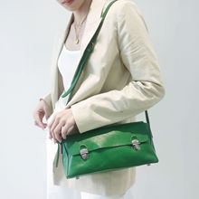 植鞣皮牛皮真皮女单肩包高级感通勤包手机包女士小众法棍包腋下包