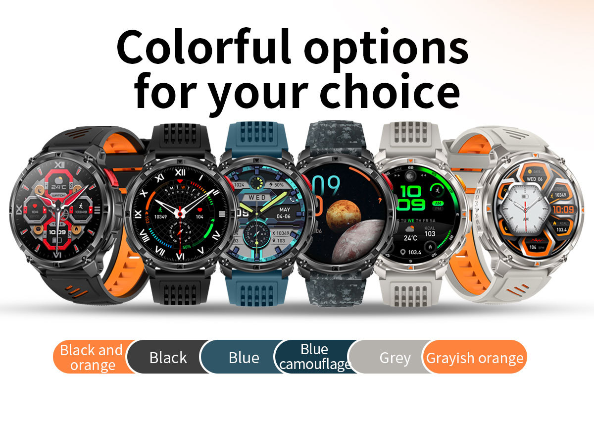 Smartwatch For Outdoor Sports With Calling Compass And Flashlight_voghion.com