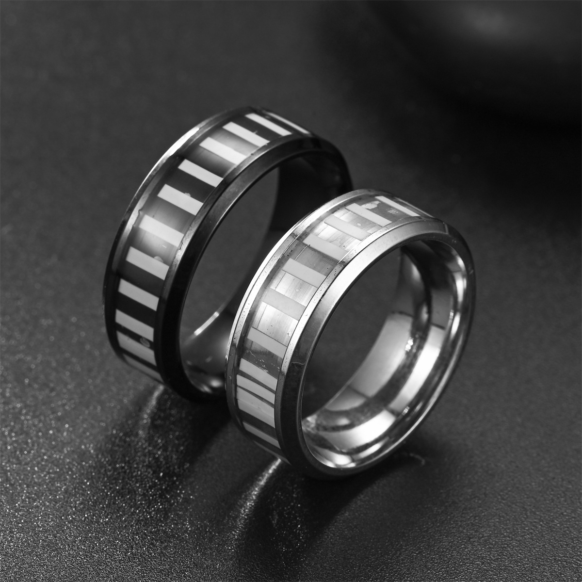 Fashion Solid Color Stainless Steel Enamel Rings 1 Piece