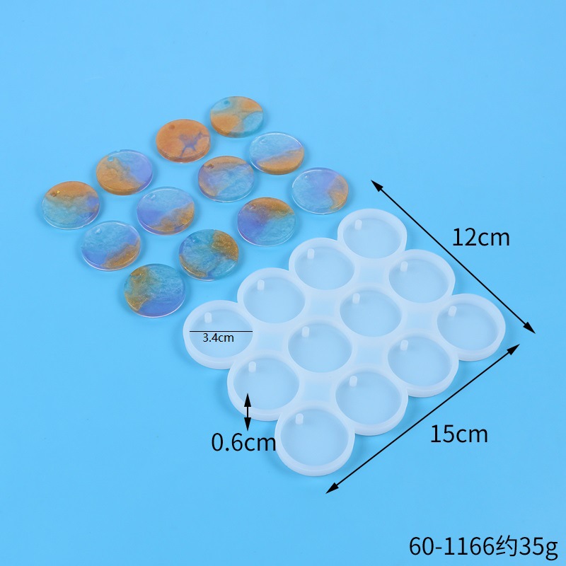 Di Cristal epoxi molde de mariposa Ronda Oval con agujero colgante pendientes bolsa colgante llavero molde de silicona