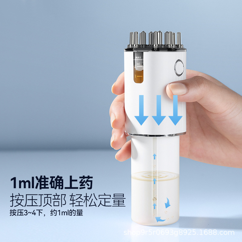 赤い上薬器クロスボーダー電動頭皮上薬器頭部ミノ赤いボールマッサージ育毛液導入櫛|undefined