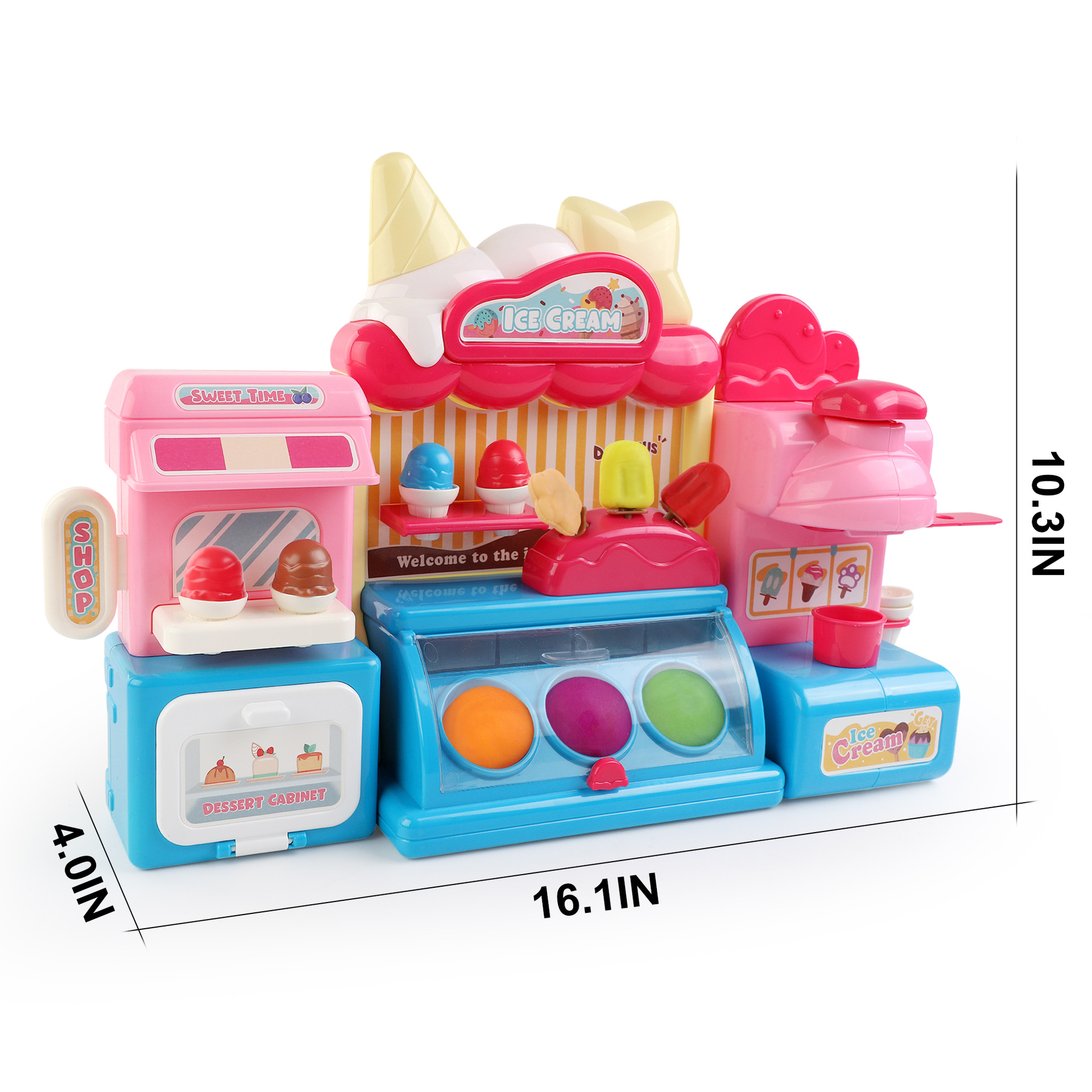 Ventas transfronterizas calientes lindas helados de barro de color para niños a través de casa heladería interactiva juego de barro de color juguetes de rompecabezas image 5