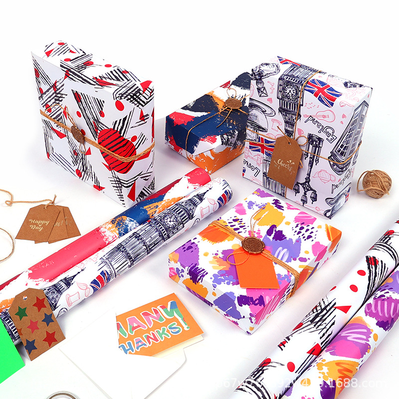 Amazon nuevo arte graffiti papel de regalo de cumpleaños del Día de San Valentín papel pintado papel de cubierta de libro al por mayor