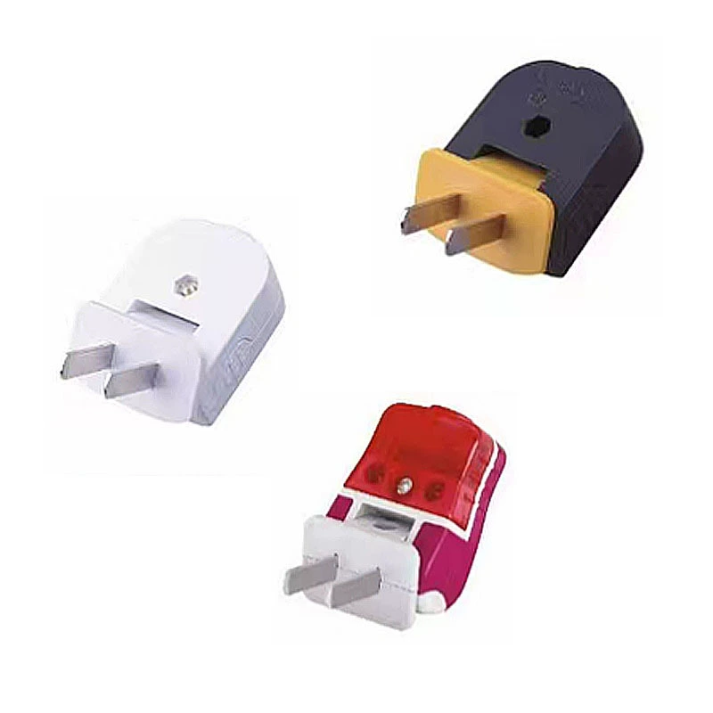 Сплошная медь толщиной 1,3 однофазная двухполюсная поворотная вилка 10A может поворачиваться при 90 градусах съемная плоская вилка белого цвета