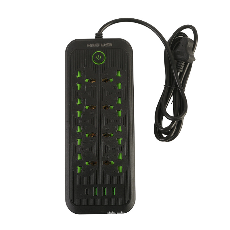 Comercio exterior multi-USB conector con interfaz tipo-c de ocho agujeros multifuncional oficina en el hogar estándar británico estándar europeo estándar americano