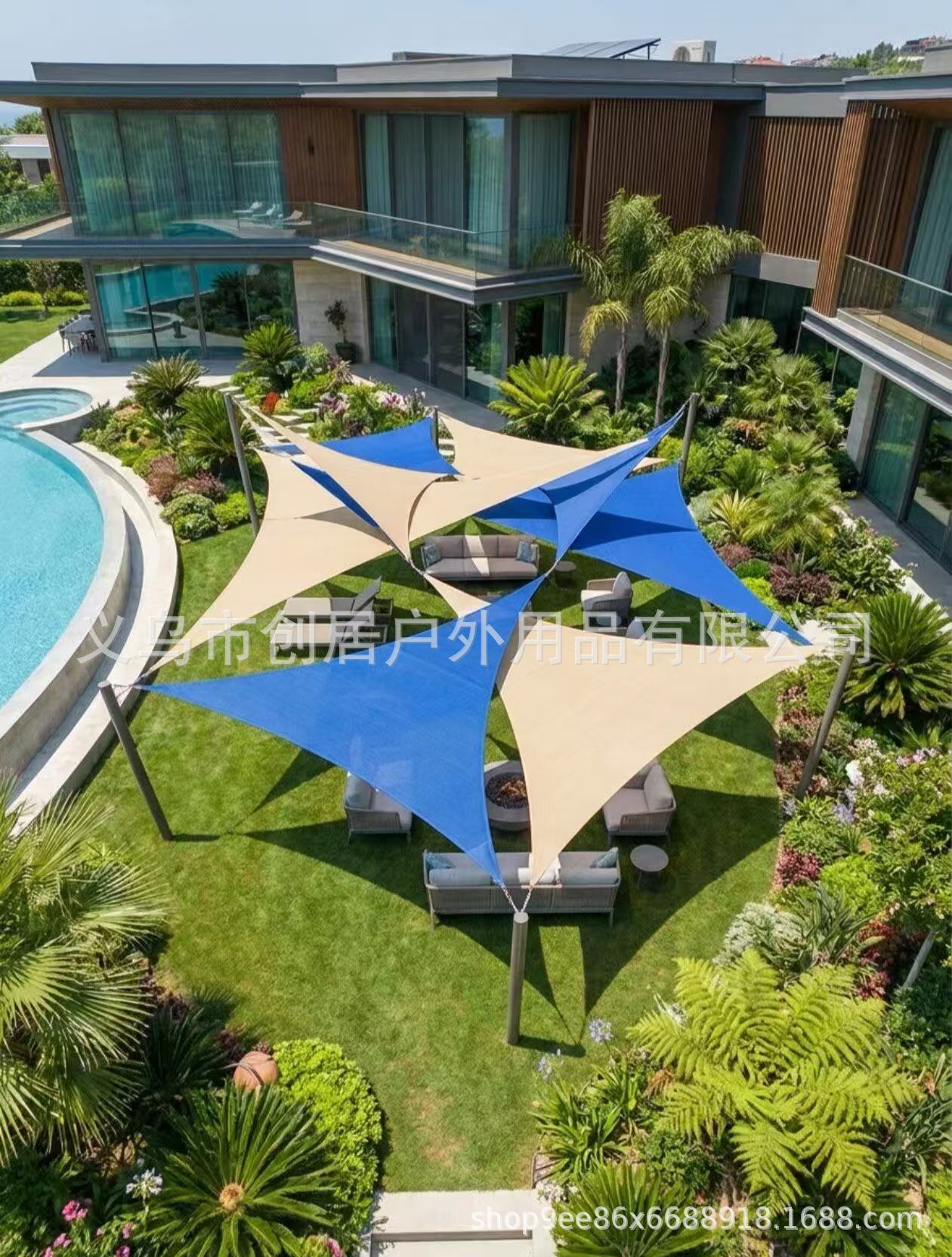 Triangular Sunshade Sail for Landscaping, Four-Corner Commercial Street, Swimming Pool Area, Decorative Canopy, Canvas Sunshade, Landscape Canopy