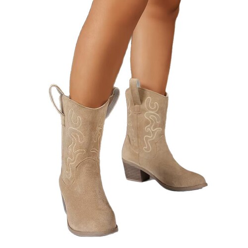 Vintage Pointed Toe Short Boot Ankle Slim Martin Boots for Women 2025 Spring and Autumn Thick Heel TEMU Dropshipping