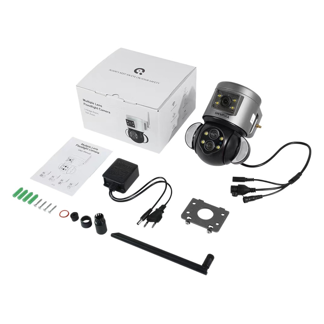 8 millones de WIFI binocular cámara de vigilancia 4G trinocular pistola bola vinculación dual de vídeo 10 veces la cámara de zoom