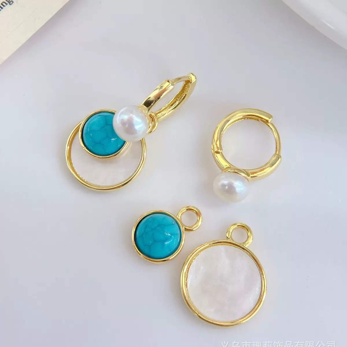 新款天然淡水珍珠耳环气质优雅复古虎眼石耳扣轻奢小众设计耳饰
