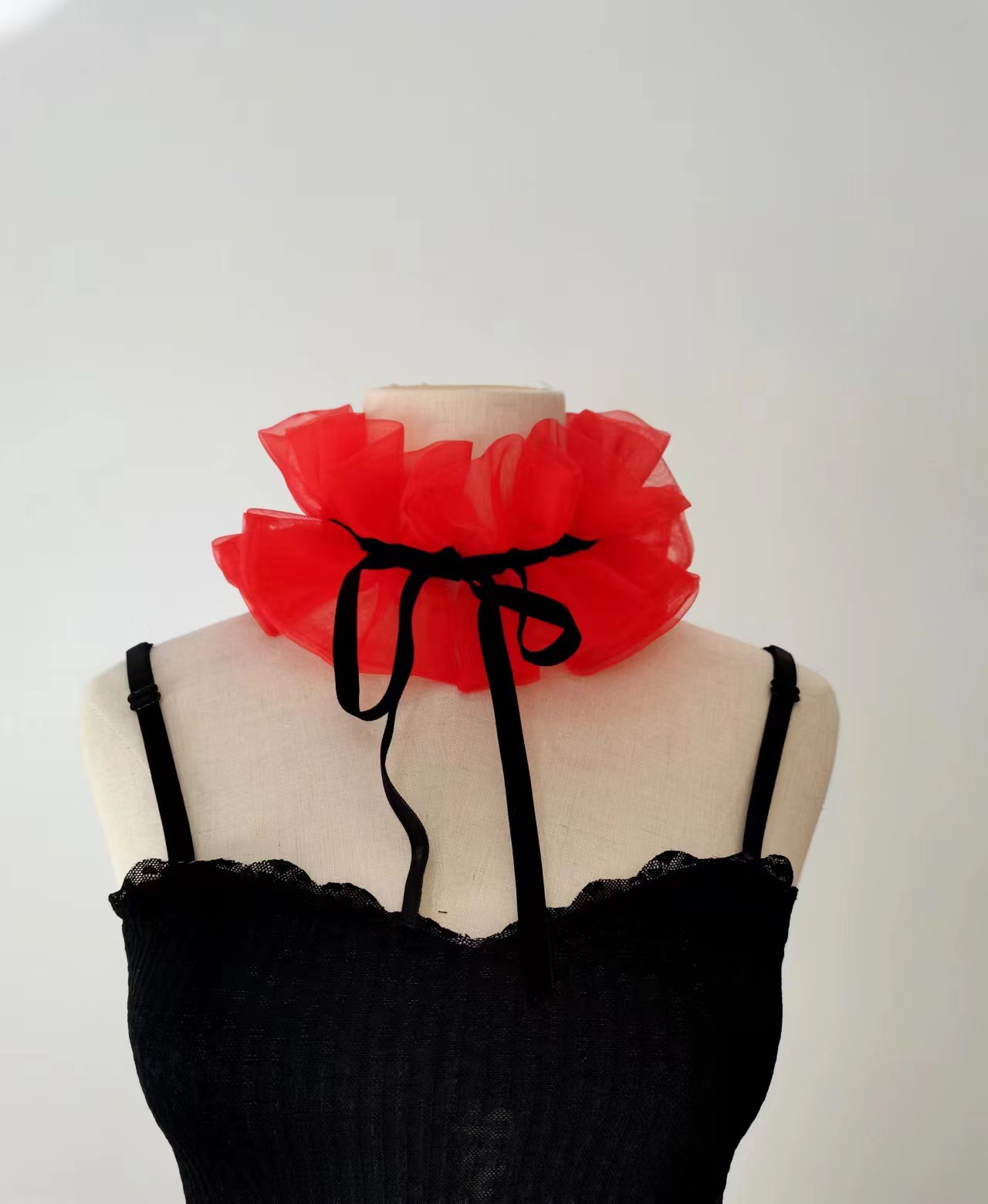 Palacio fotografía escenario foto retro collar falso accesorios decorativos organza malla mujer rafia solapa