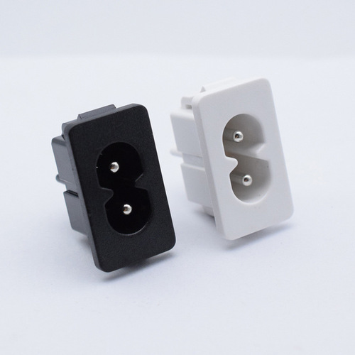 Shouhan 8-shaped AC socket female socket DB-8-06 high current double hole two-pin solid core direct plug-in power socket