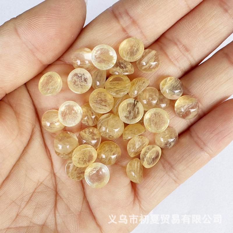 速売通爆金8mm天然石半円形戒面石パッチdiyビーズ部品卸売り