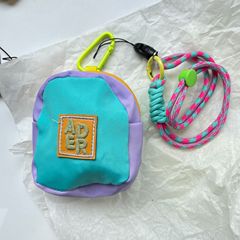 帆布零錢包女2023新款小號便攜旅行化妝品口紅收納包防丟繩GJ97