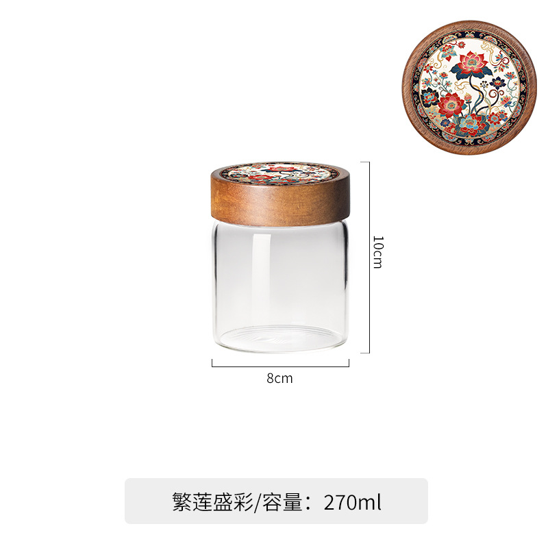 lata de vidrio china, alta borosilicona, lata de sellado de grado alimenticio, lata de almacenamiento de botella de vidrio, lata de almacenamiento de cocina, botella de almacenamiento