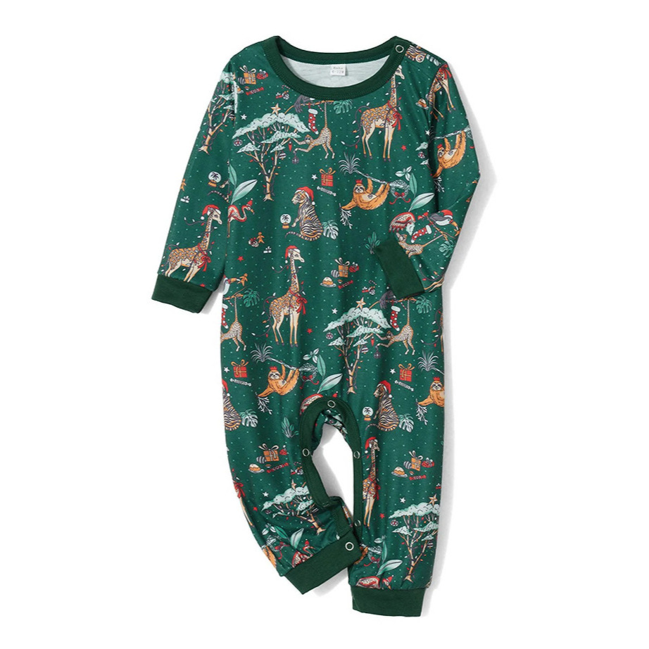 thumbnail image 3 of 2024 Conjunto de pijamas estampados de manga larga y cuello redondo para padres e hijos, nuevo hogar familiar navideño europeo y americano, 3 of 5